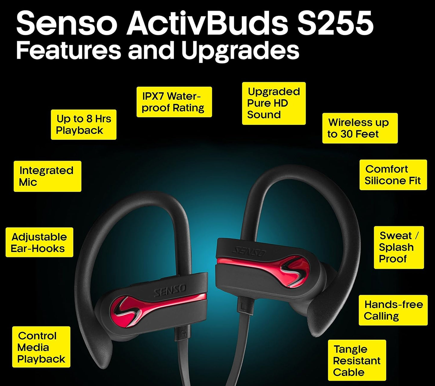 Audífonos Bluetooth inalámbricos Deportivos Senso