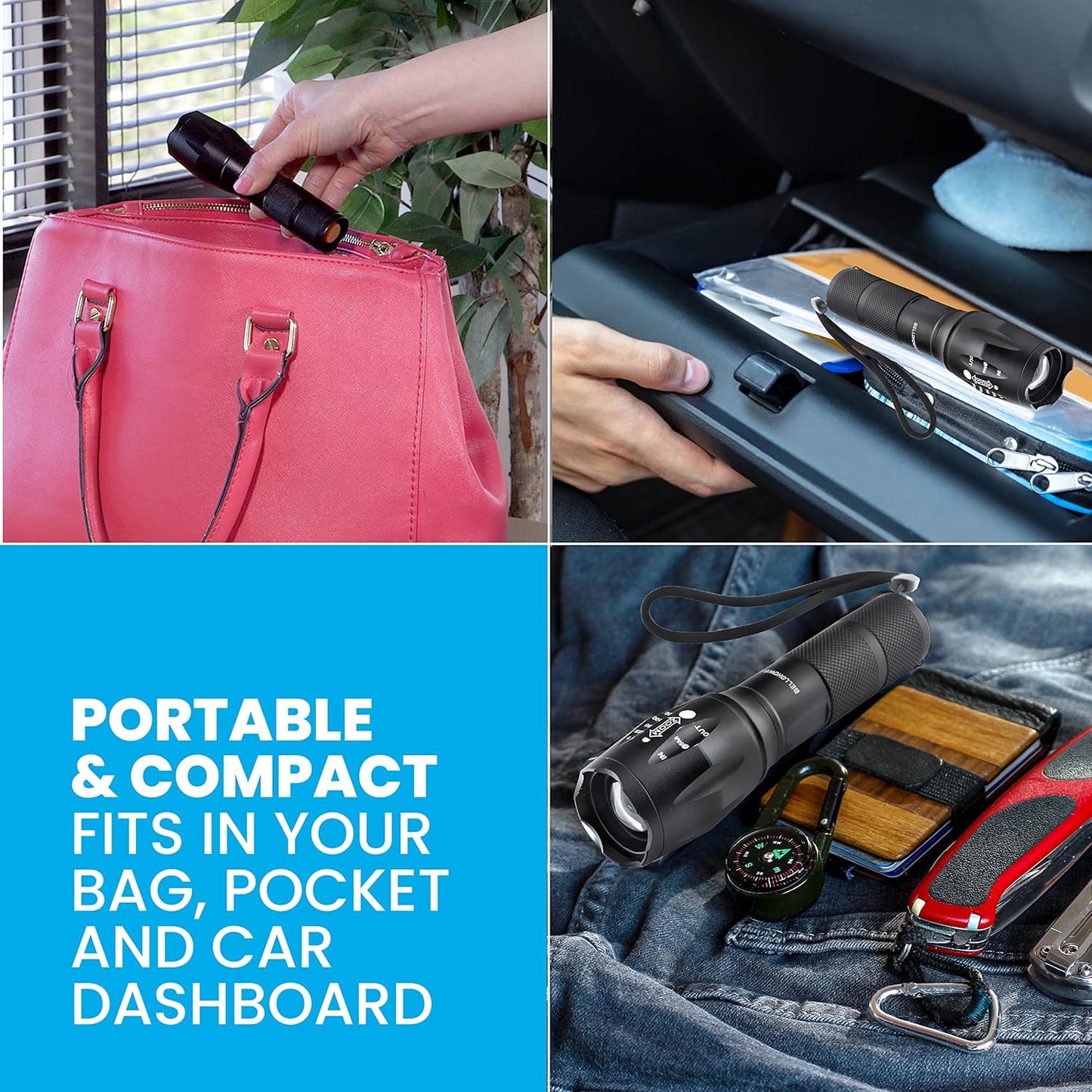 Linternas tácticas TacLight paquete de 3 impermeables