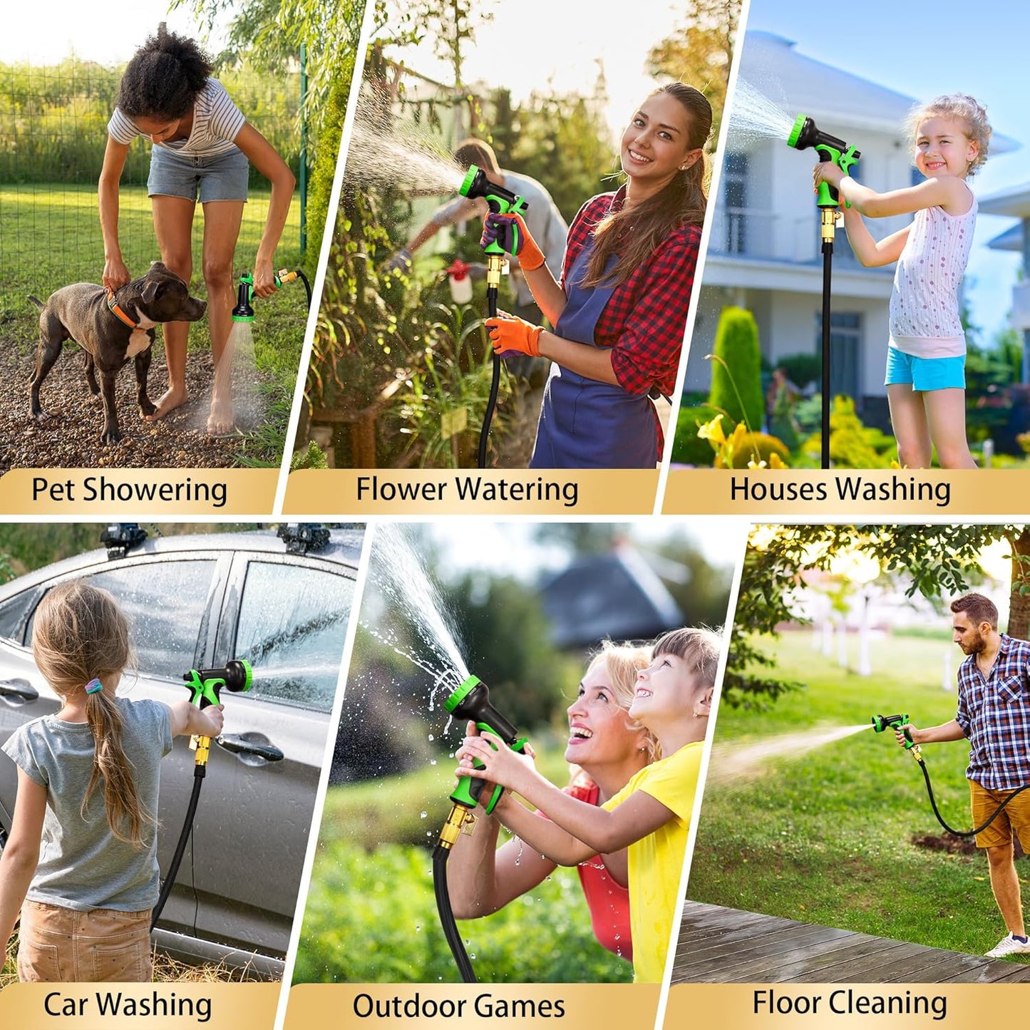 Manguera de jardín de goma extensible de 100ft (30m)