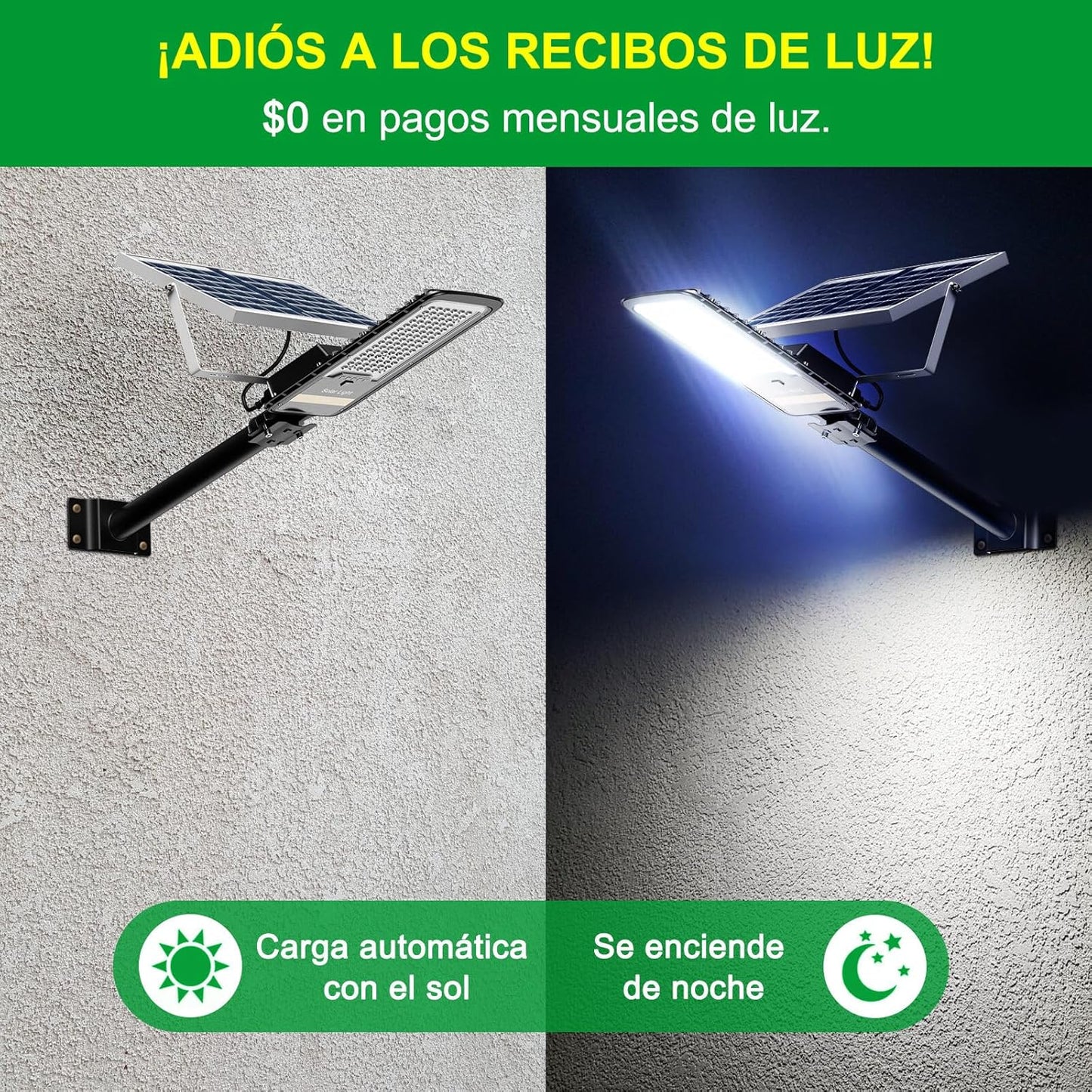 Luz Solar para Exteriores, 15000LM, Resistentes al Agua IP67, Engrepo.