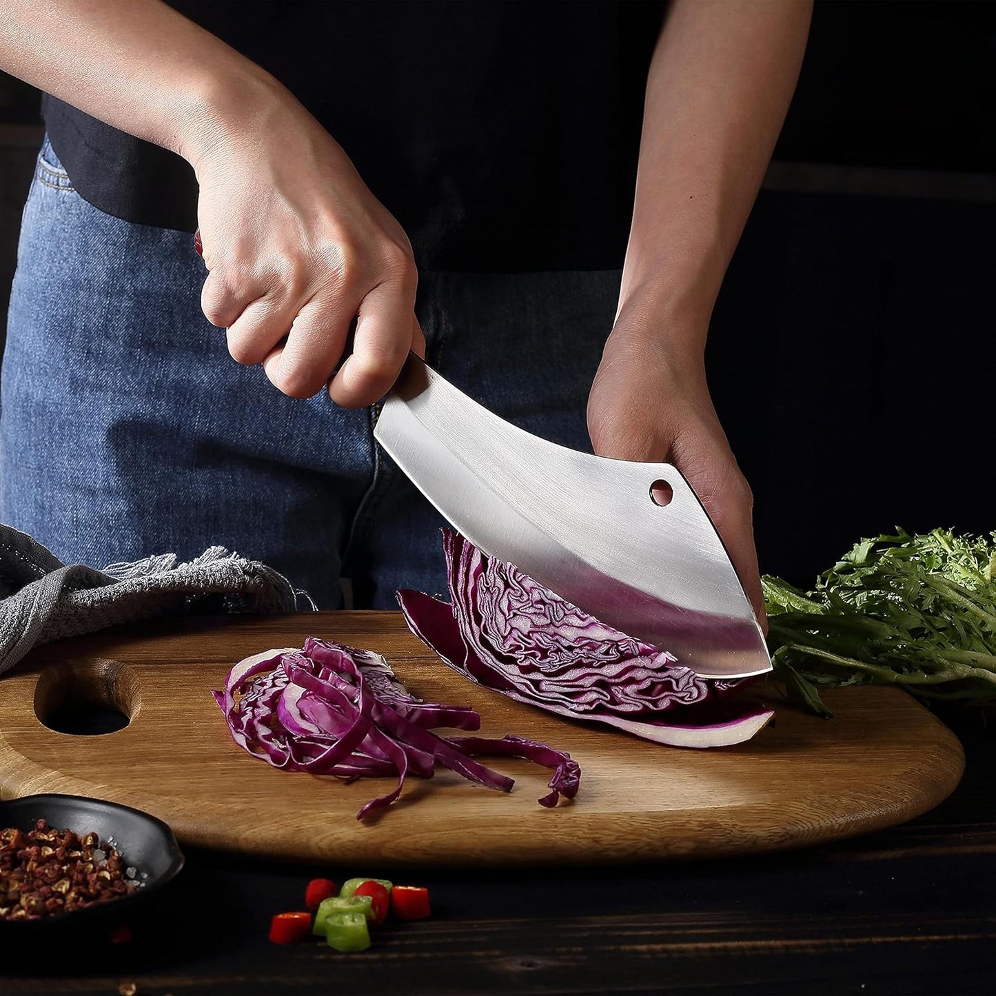 Cuchillo de carnicero OYEZI de 7,5",  acero inoxidable alemán.