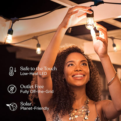 Guirnalda de luces, Impermeable, Solar, Exterior, 15 luces (USADO).