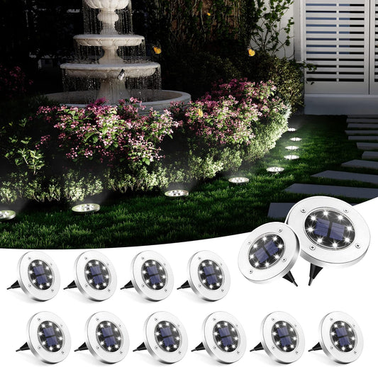 Luces solares de tierra, SOLPEX, 12pcs, impermeables, de jardin.