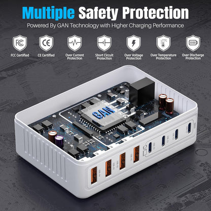 Cargador USB 8 Puertos Carga Rápida Estación Multi USB
