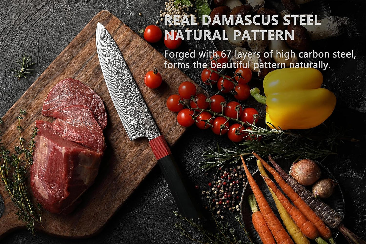 SANNKA Cuchillo japonés de chef 67 capas