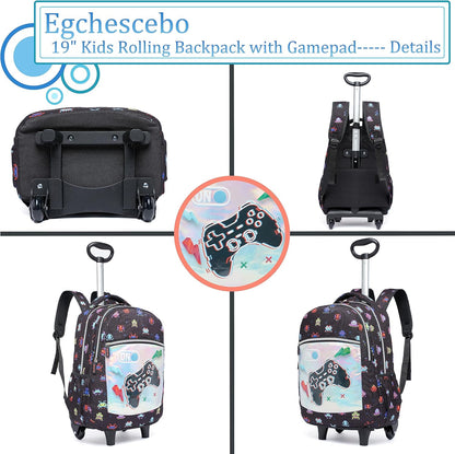 Mochila con ruedas para niños, maletas de 18 pulgadas, 3 piezas, equipaje de viaje.