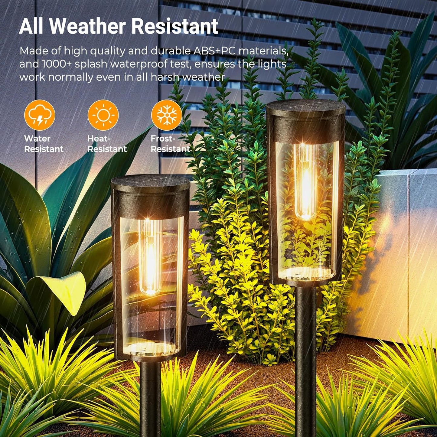 Luces solares para camino de jardin, 6 luces, impermeables, 6pcs.