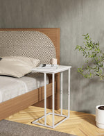Mesa Lateral En C Innerjoin Para Sofá Blanca Industrial