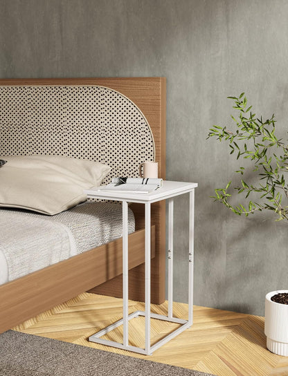Mesa Lateral En C Innerjoin Para Sofá Blanca Industrial