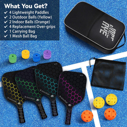 Juego De 4 Raquetas Con Bolas Y Bolsa JoncAye