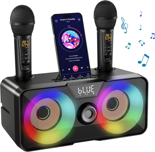 Máquina de karaoke para adultos y niños con 2 micrófonos, SINWE.