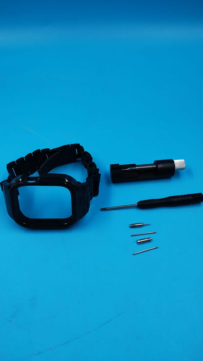Correa de reloj, acero inoxidable, compatible con Apple Watch.