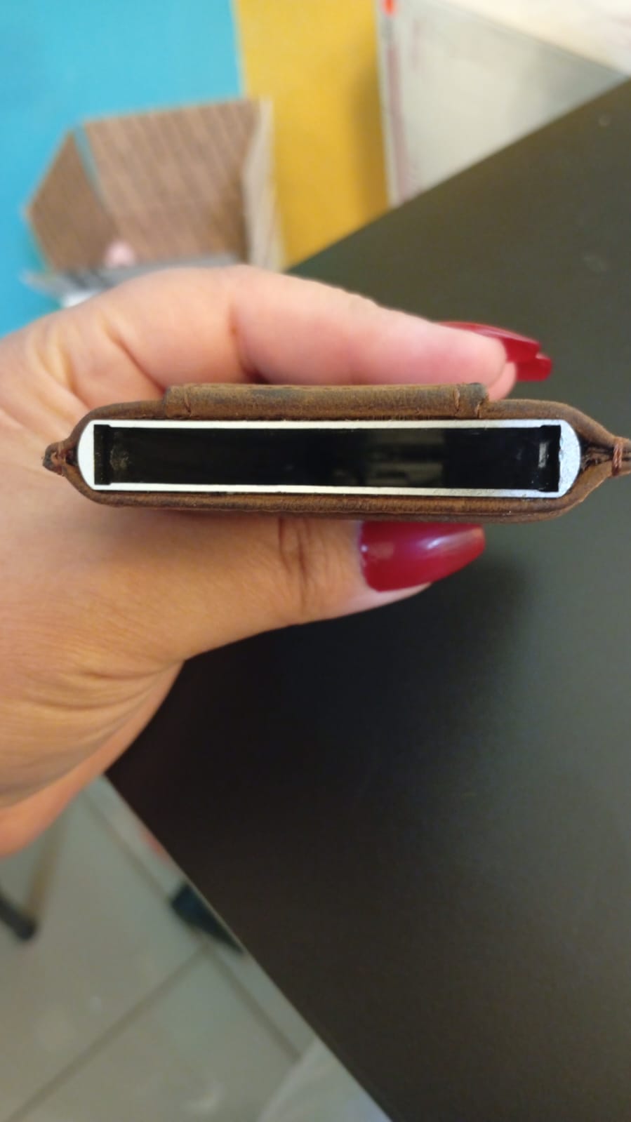 Cartera de aluminio con bloqueo RFID, Con Clip para Dinero.(USADO)