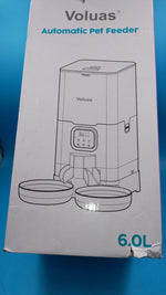 Comedero Automático Voluas Doble 6L Para 2 Gatos Acero Inox