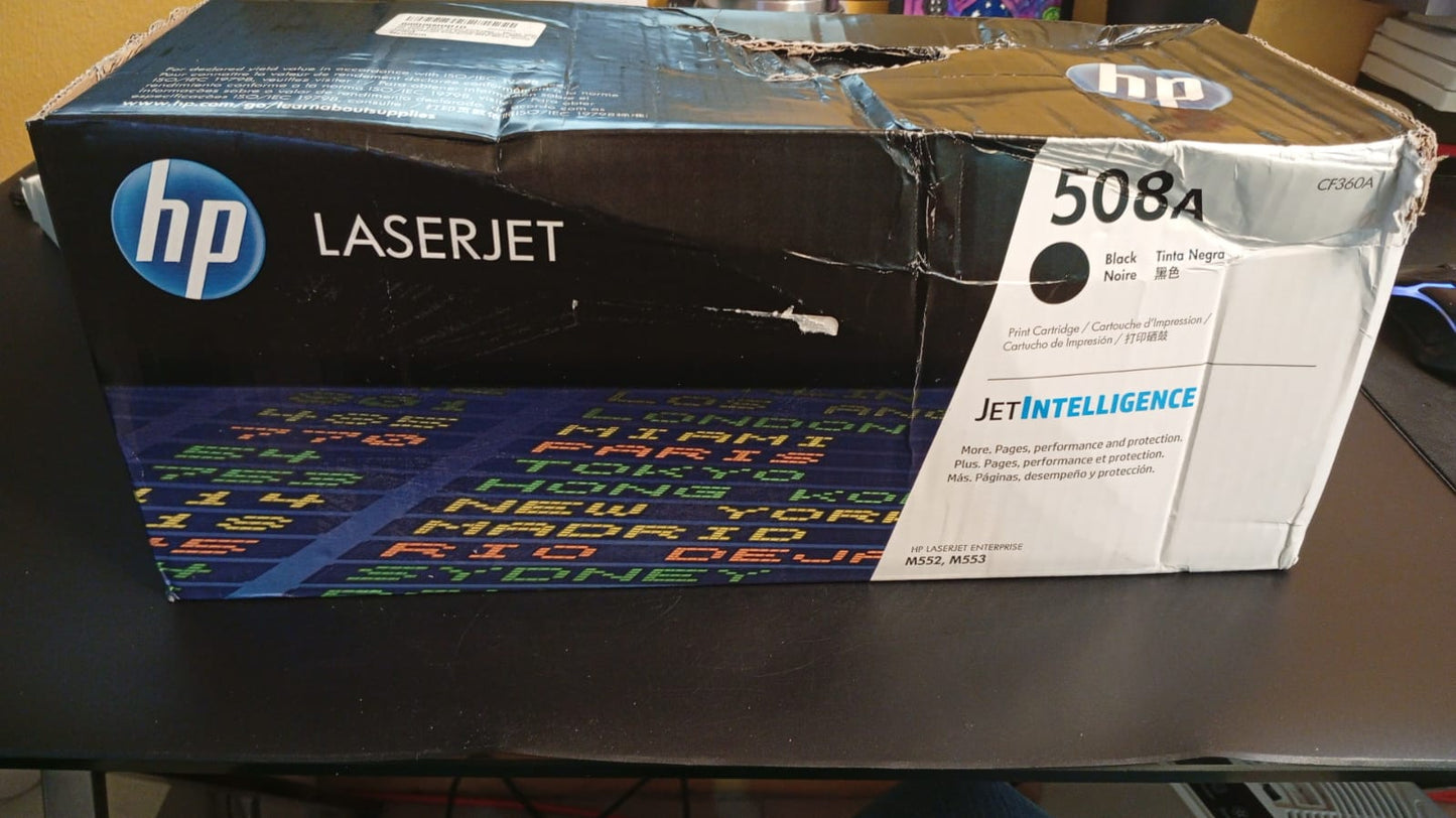 Tóner HP 508A Negro, Laserjet Original, Para M552, M553.(DETALLE)