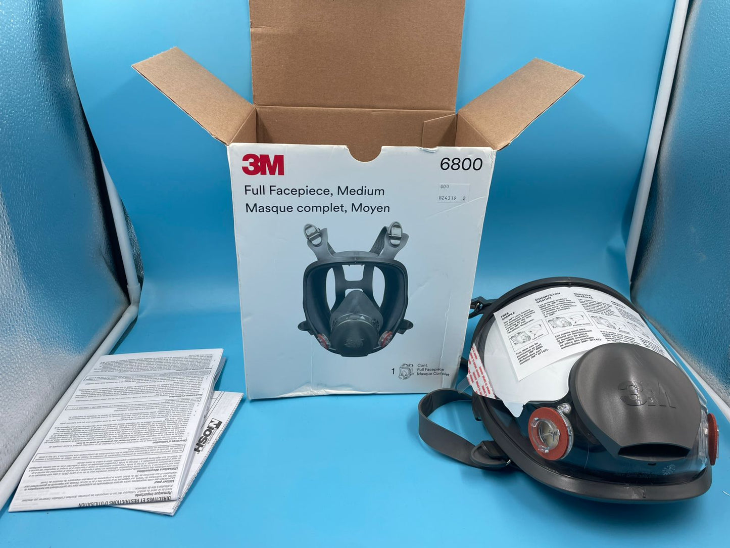 Máscara de respirador reutilizable protección profesional pintura mediano 6800.