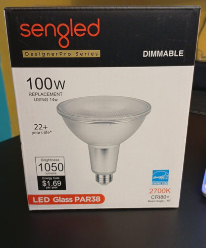 Bombilla LED PAR38, vidrio Sengled regulables 100 W, 1050 lm.