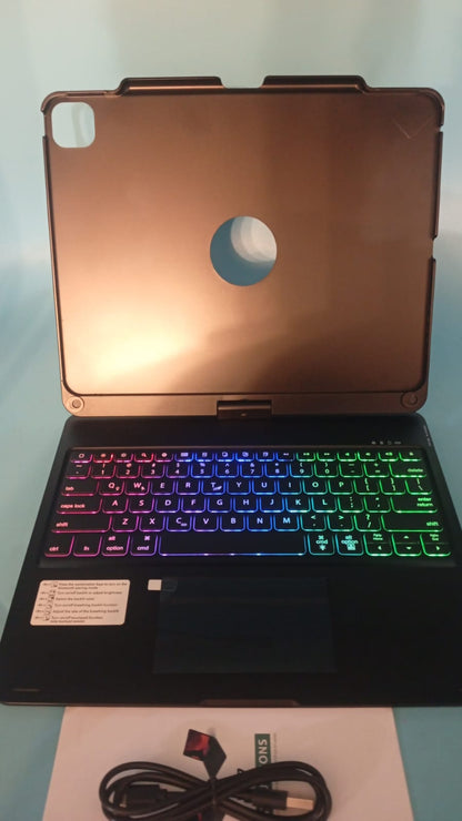 Funda con teclado inalámbrico, giratorio para iPad Pro 12.9" 3rd-6th GEN