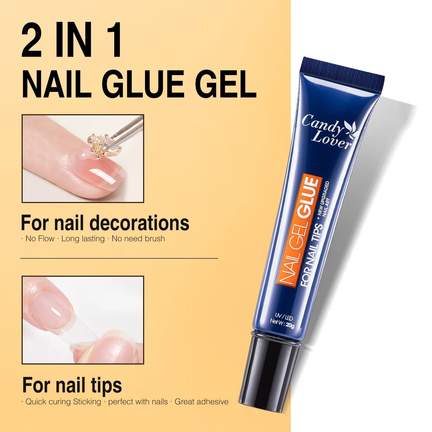 Kit de uñas postizas, rapido y facil, 552 puntas, polygel.