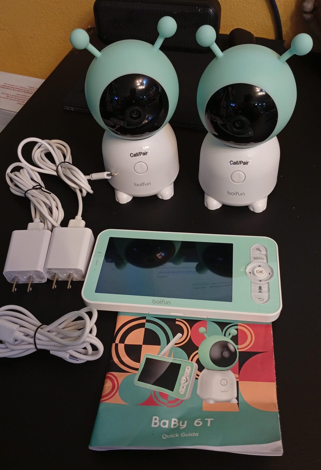 Monitor de bebé BOIFUN 6T, compatible con 2 cámaras.(USADO).