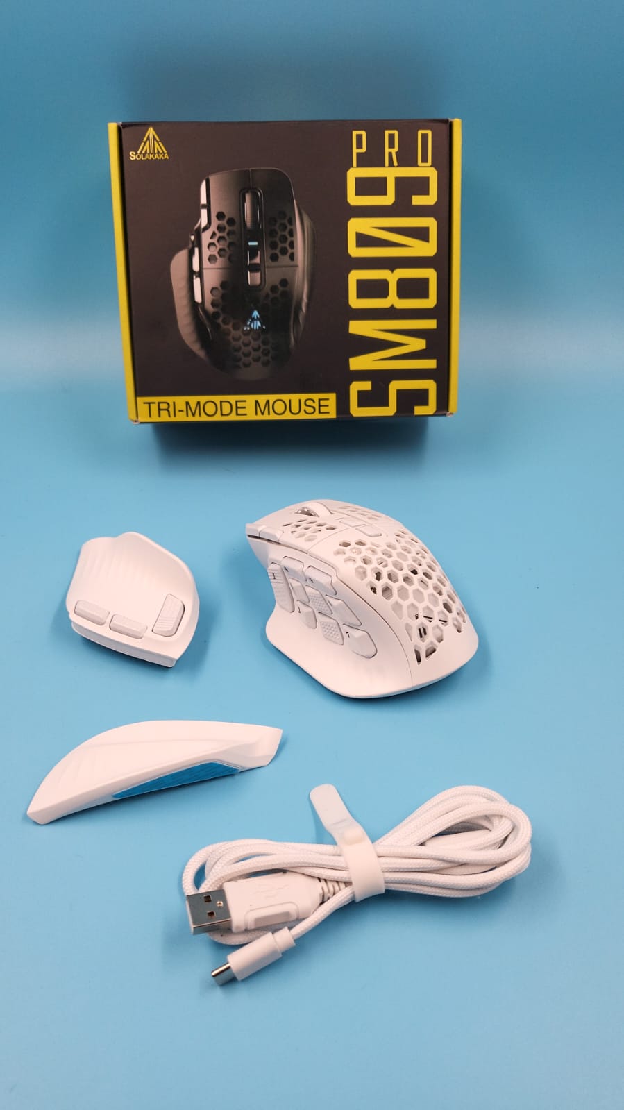 SM809 Pro Mouse inalámbrico MMO para juegos con 9 botones laterales, SOLAKAKA