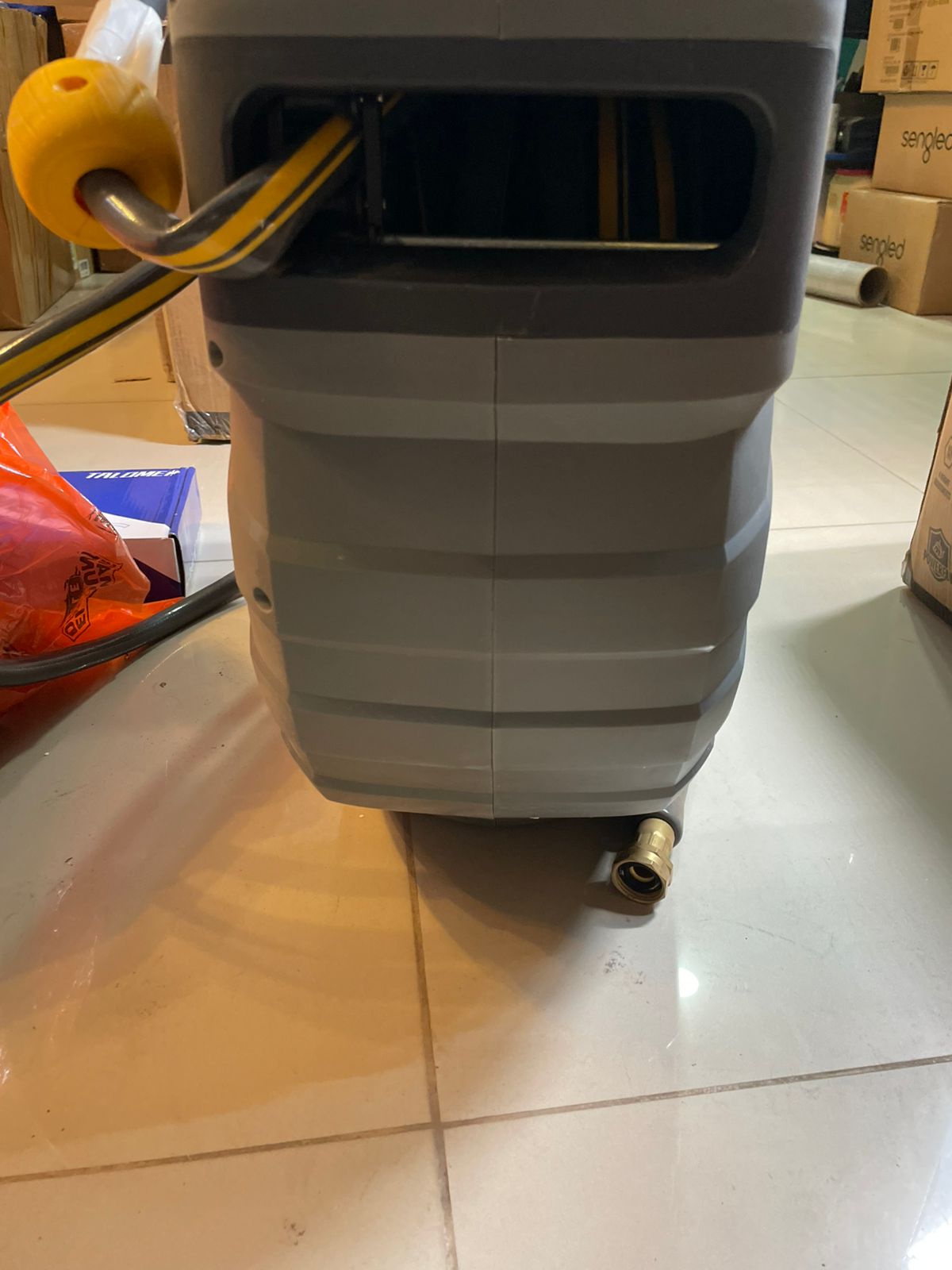 GLAHODEN Carrete de manguera de jardín retráctil de 5/8 pulg. x 100 pies.