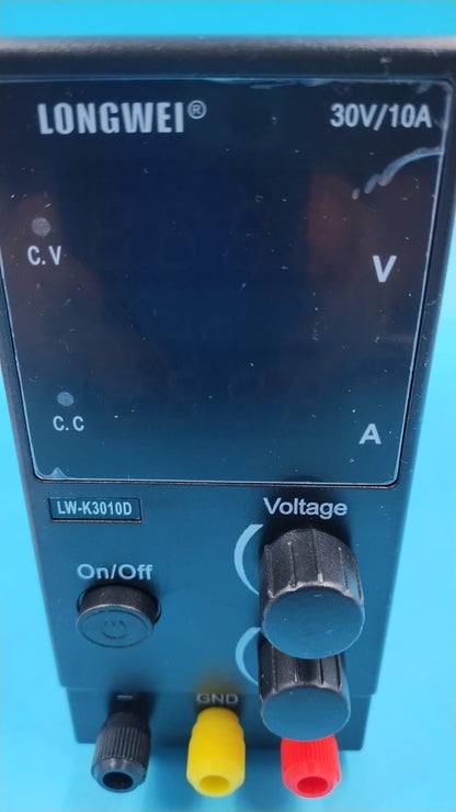 Fuente de alimentación CC variable, digital de 30V, 10A, Pantalla LED.
