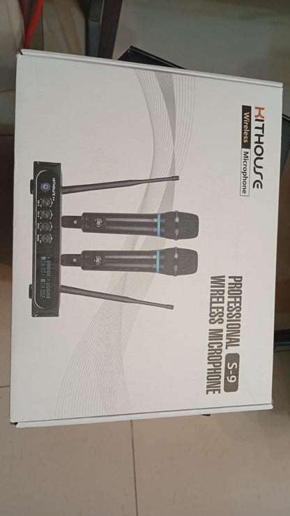 Sistema de micrófonos Kithouse S-9 inalámbricos recargables