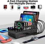 Estación de carga USB 380W 24 Puertos múltiples dispositivos
