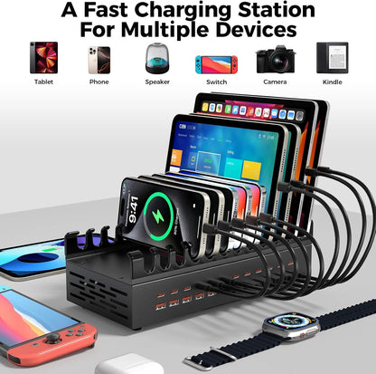 Estación de carga USB 380W 24 Puertos múltiples dispositivos