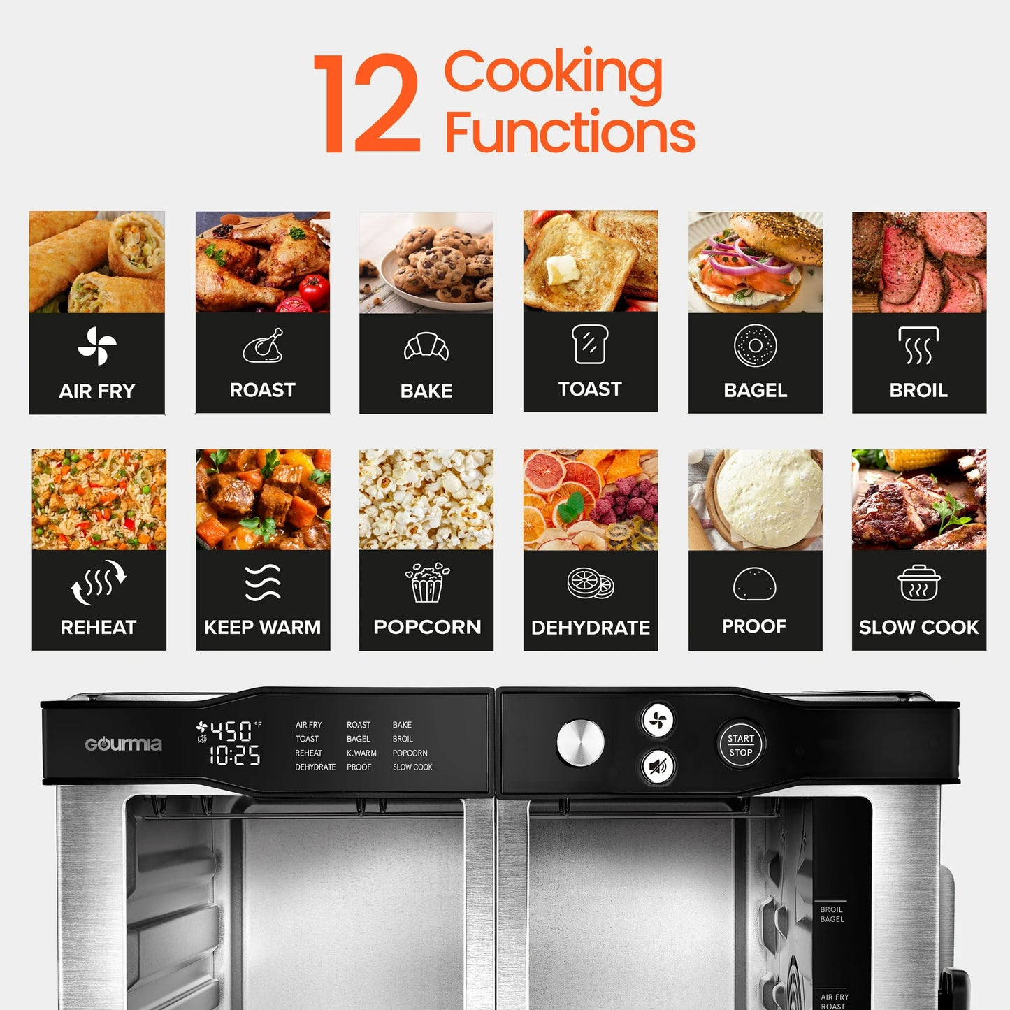 Freidora de Aire Digital de 6 Rebanadas Gourmia Horno 24L