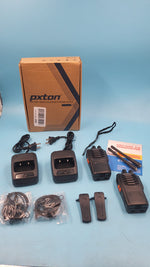 Walkie Talkies Pxton Largo Alcance Recargables Con Audífonos Linterna y Base