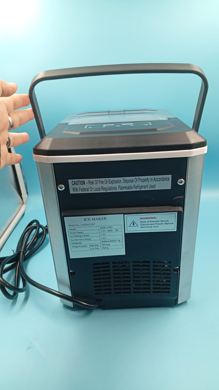 Máquina de hielo de encimera,  2 tamaños de cubitos, (USADO).