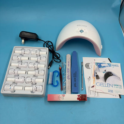 Kit Uñas Gel Gellen 10 Colores Lámpara UV LED