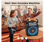 Máquina de karaoke Bluetooth JYX T26-T, Con 2 micrófonos inalámbricos.