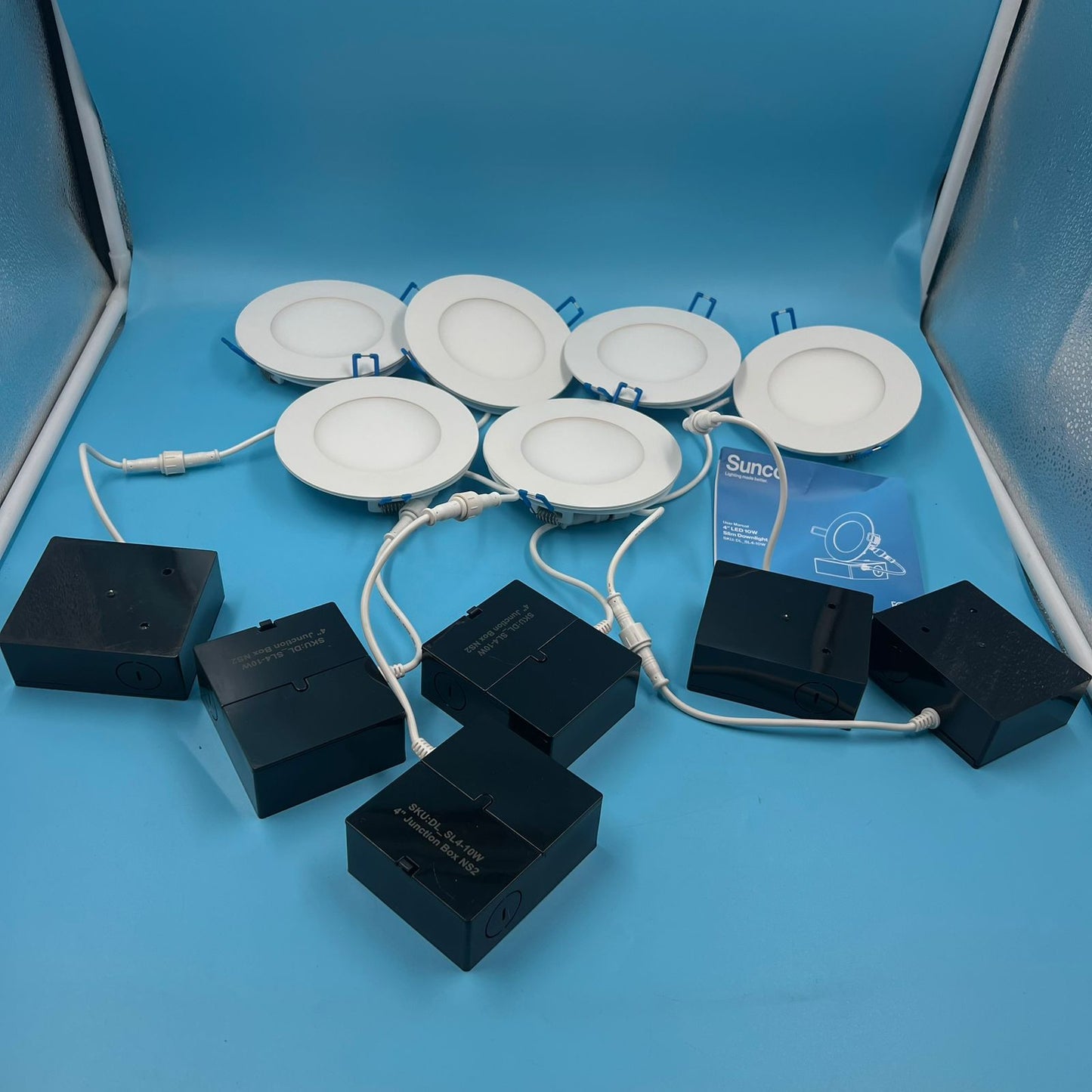 Paquete de 6 lámparas delgadas de 4" Sunco 10W