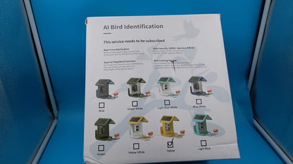 Comedero para pájaros con cámara, energía solar, identificación AI.
