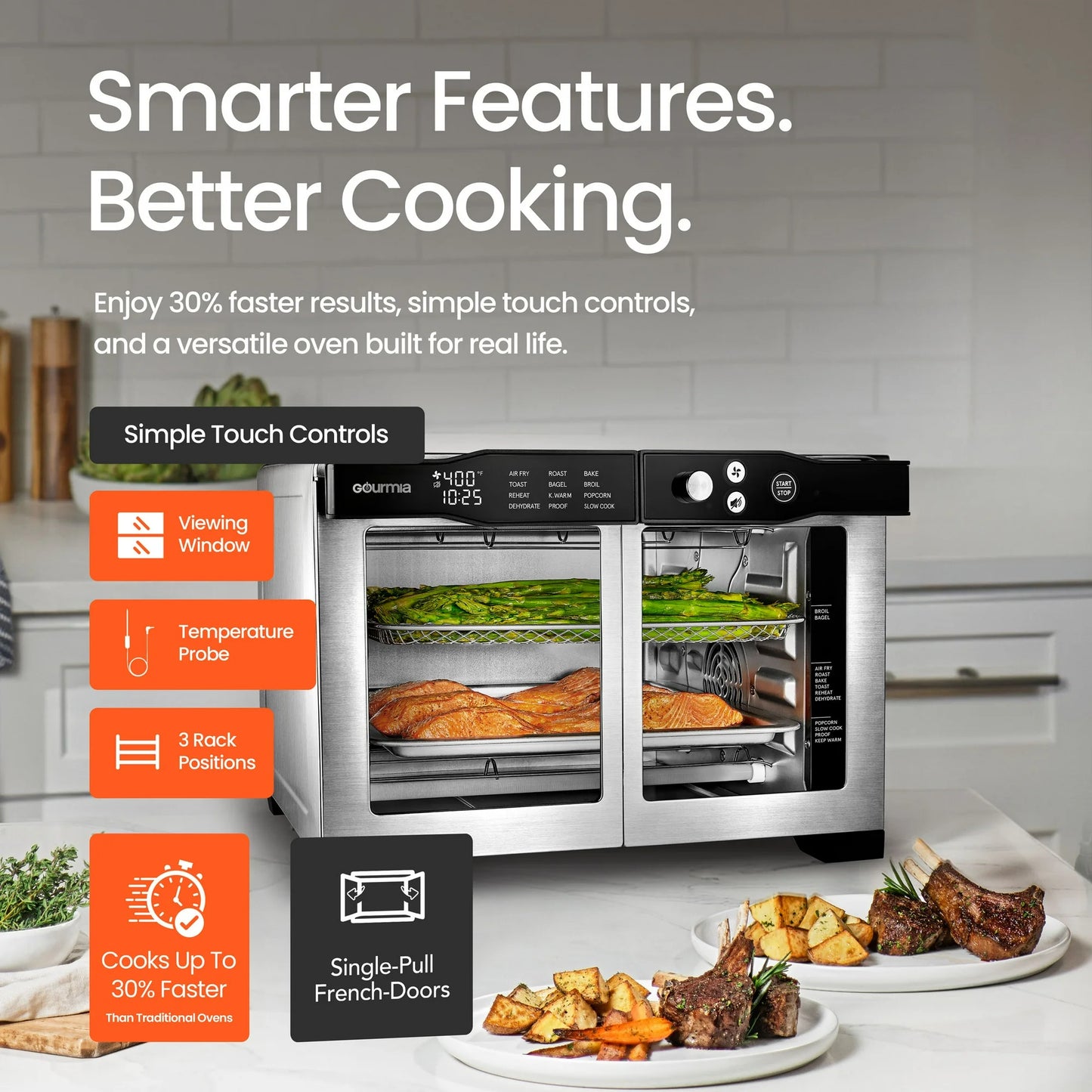 Freidora de Aire Digital de 6 Rebanadas Gourmia Horno 24L