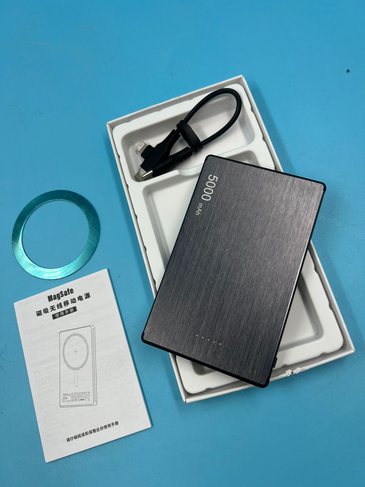 Cargador bateria portátil inalámbrico powerbank 5000 mAh