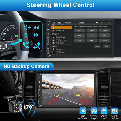 Estéreo para auto doble DIN compatible Apple Carplay/Android Auto