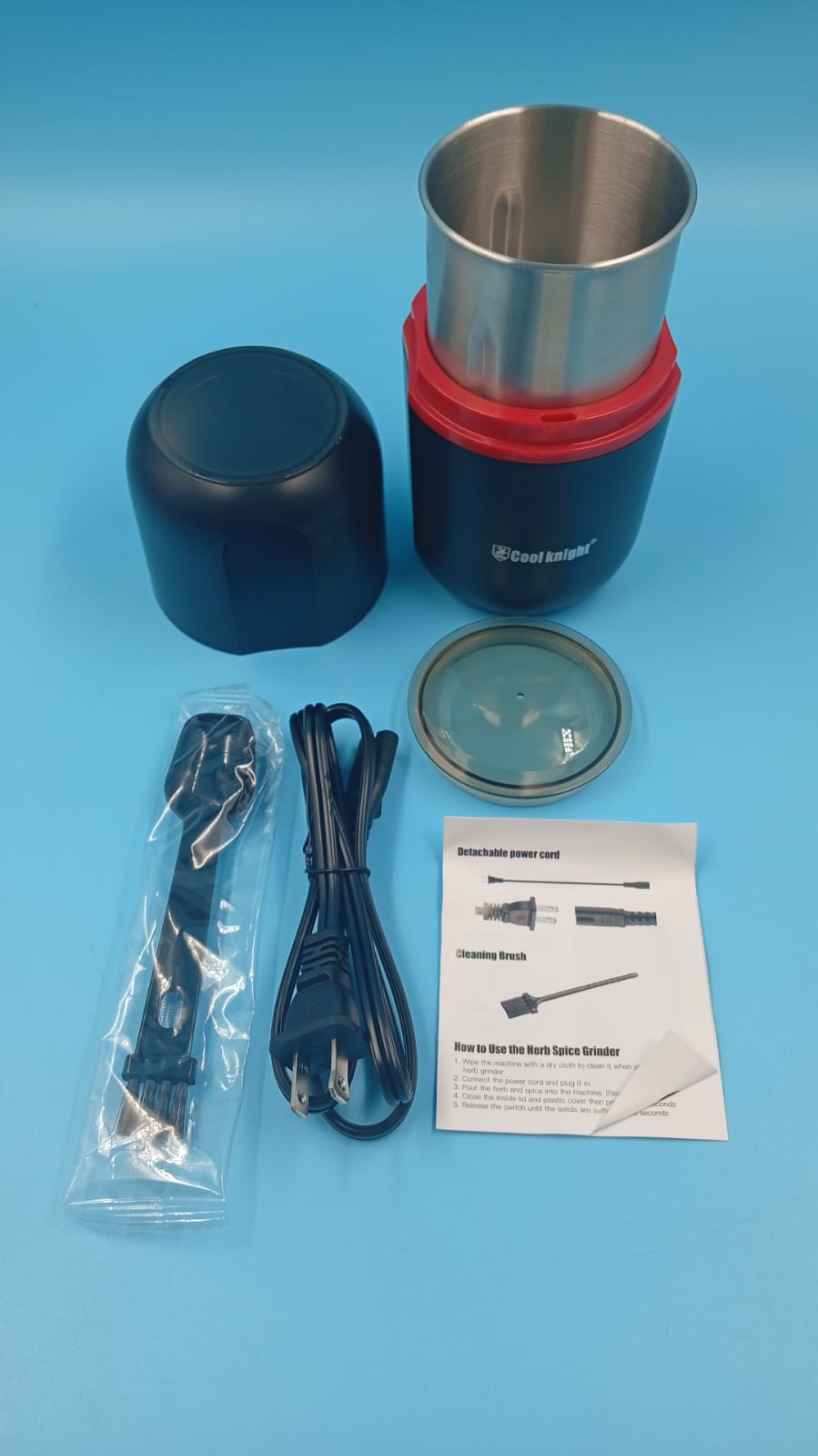 Molinillo eléctrico de café y especias, 7.5", 120 grs, (USADO).