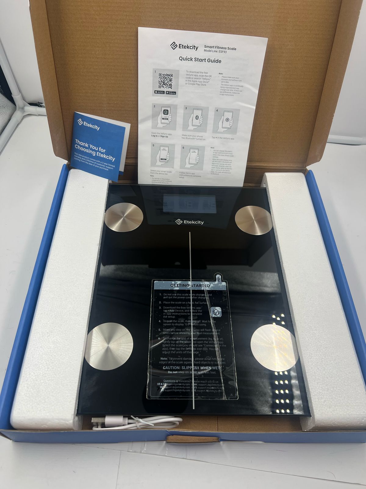 Etekcity Báscula de grasa corporal recargable inteligente