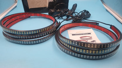 Tiras de Luces de Emergencia de 70 Pulgadas, Verde y Blanco, 864 LED.