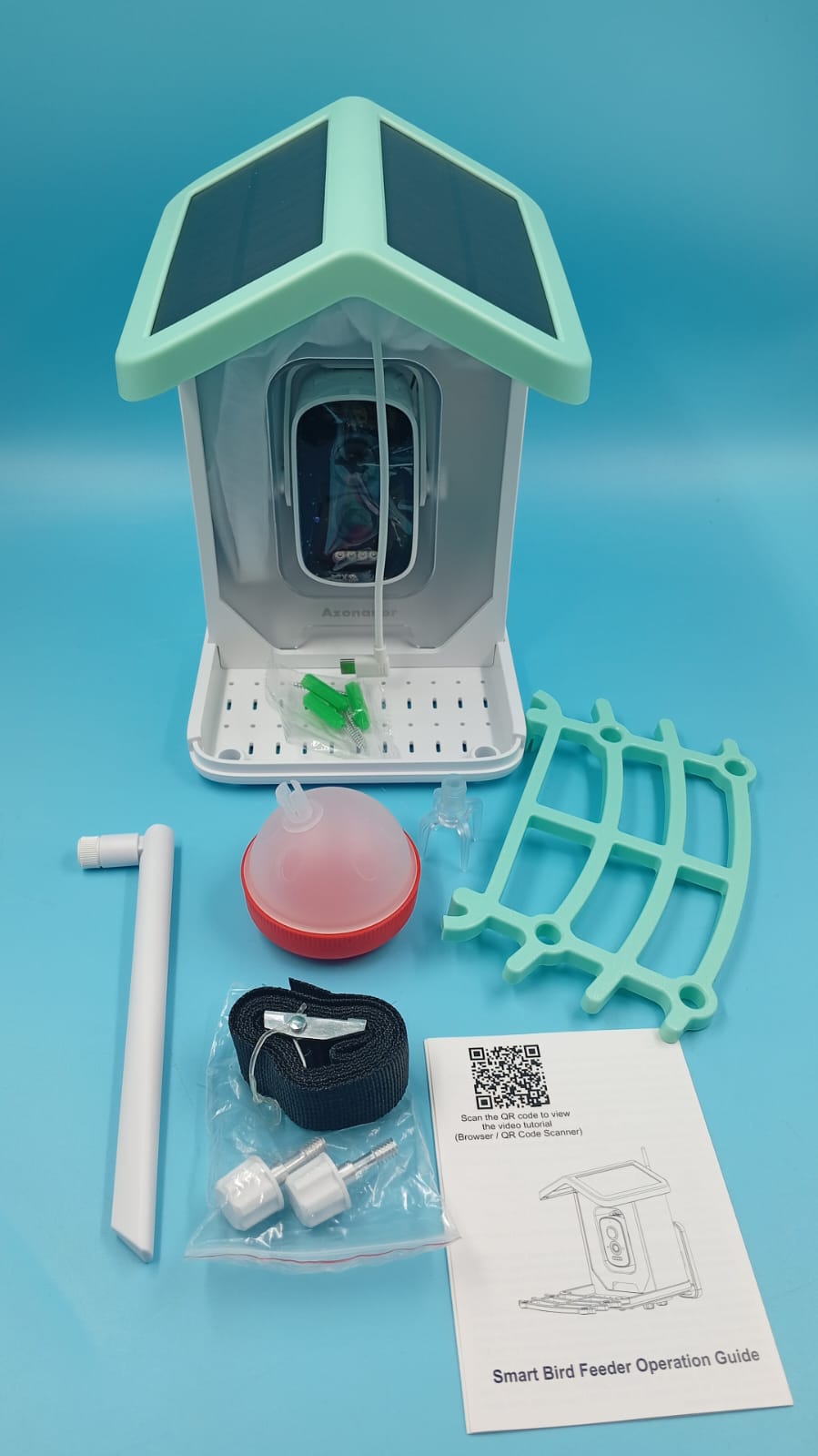 Alimentador de pájaros con cámara, Solar, AI, detección de movimiento.