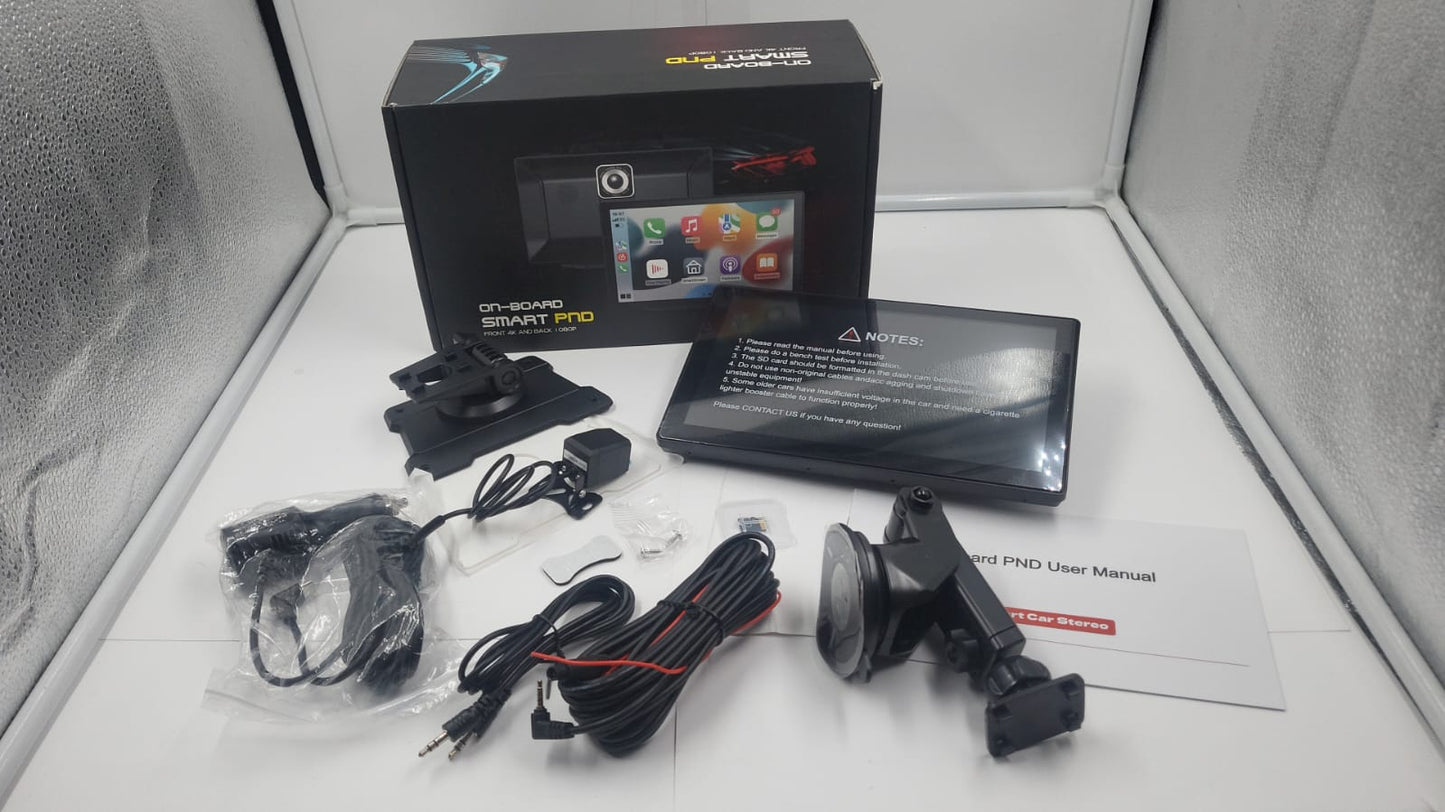 Visualización portátil de 9 " para coche, Apple CarPlay y Android Auto, cámara 4K y 1080P