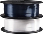 Paquete de filamento PLA 2 en 1 para impresora 3D, blanco brillante y negro.