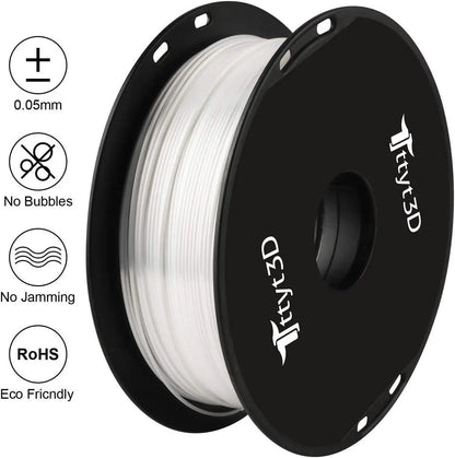 Paquete de filamento PLA 2 en 1 para impresora 3D, blanco brillante y negro.