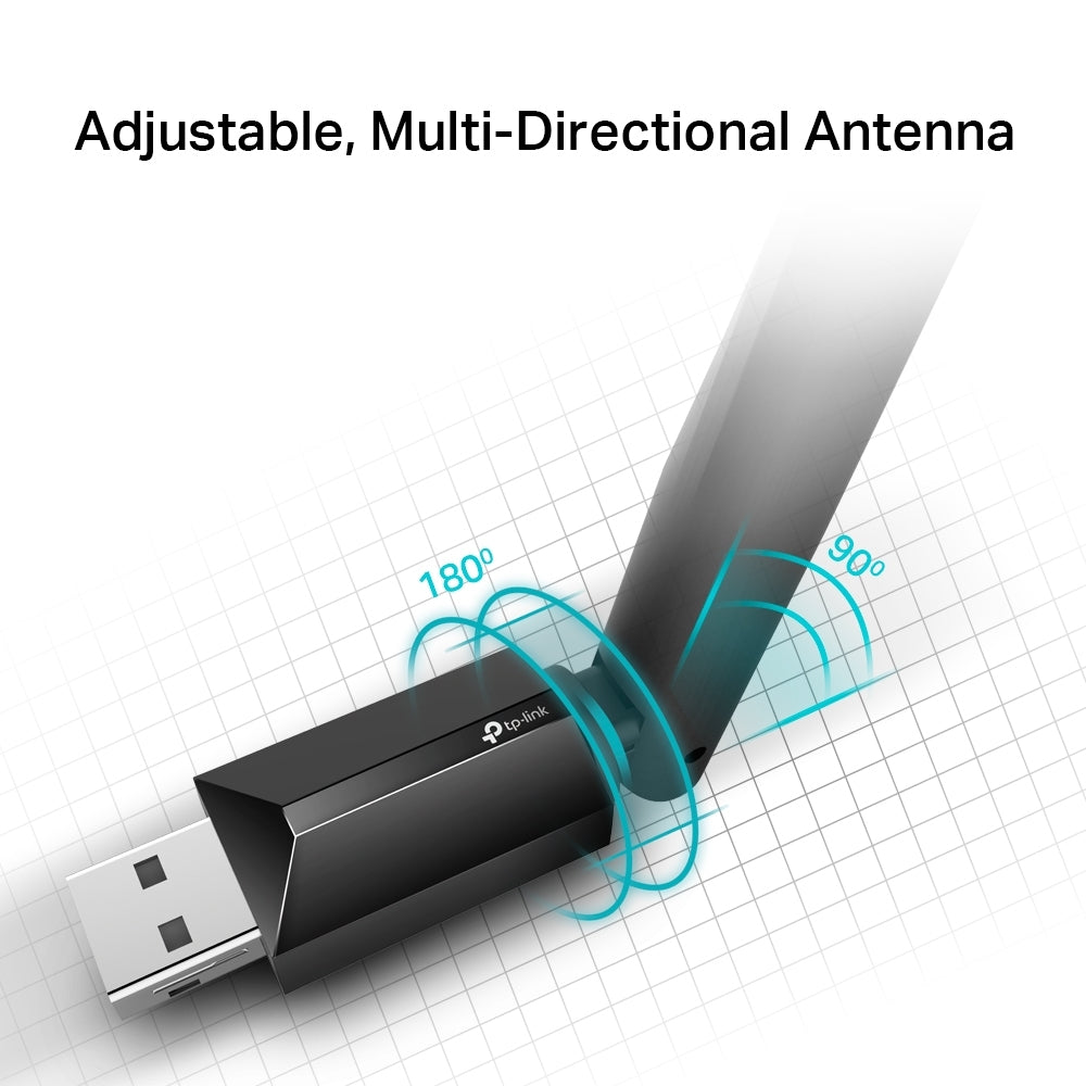 Adaptador USB de banda dual inalámbrico de alta ganancia AC600