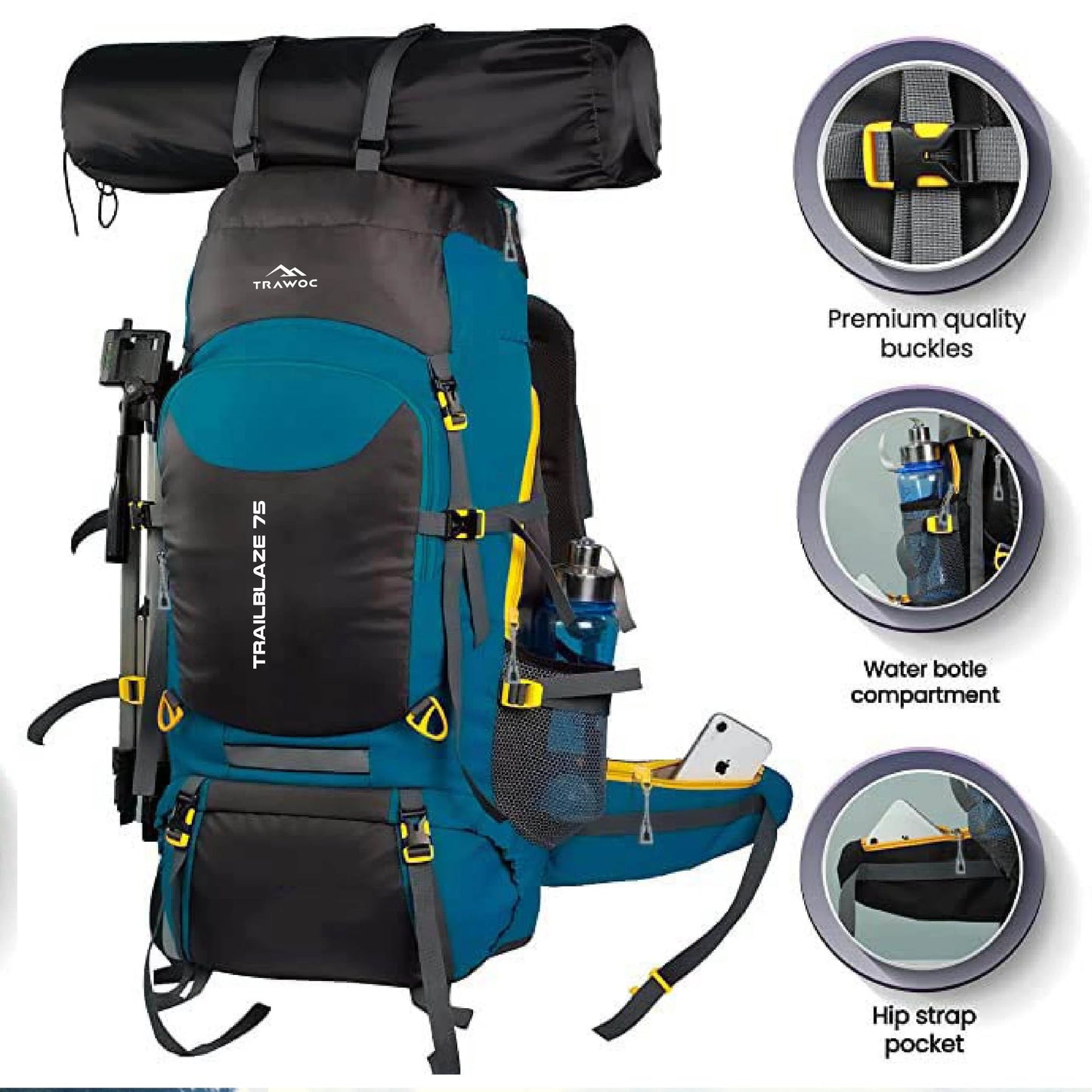 Mochila TRAILBLAZE-75 - Azul