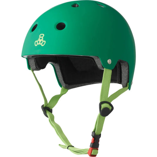 Casco Doble Certificado TRIPLE 8, color verde.